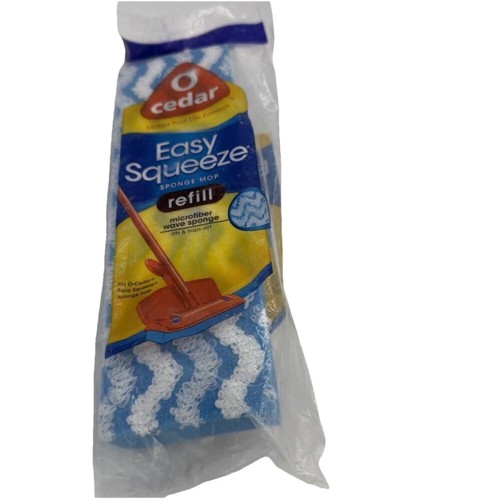 O-Cedar Easy Squeeze Sponge Mop Refill NEW 2017 Fits Hinge Mop Microfiber Wave